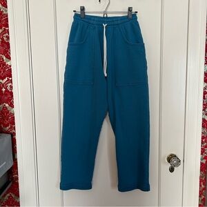 Big Bud Press Cropped Rolled Cuff Sweatpants, Marine Blue. Size S.
